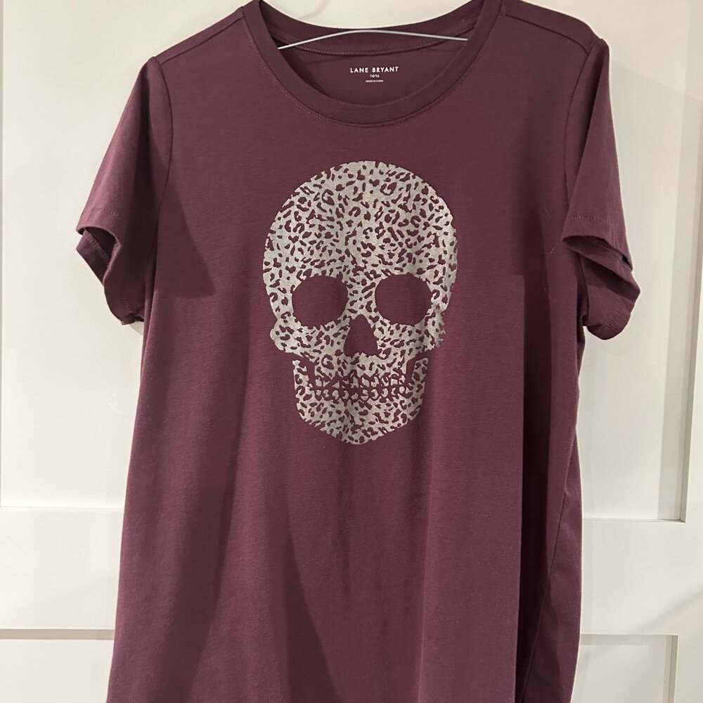 Nearly New-Lane Bryant Ladies Sugar Skull T Shirt Size 14/16